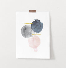 Load image into Gallery viewer, Modern Abstract Stain Art. Gray, Navy Blue, Pink