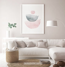 Load image into Gallery viewer, Pink And Gray Semicircle-Like Abstract Wall Art