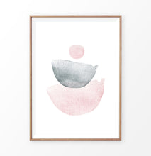 Load image into Gallery viewer, Pink And Gray Semicircle-Like Abstract Wall Art