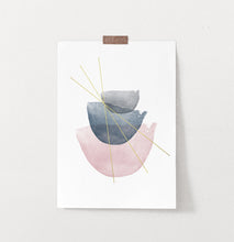 Load image into Gallery viewer, Abstract Geometric Wall Art with Pink and Grey Stones