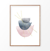 Load image into Gallery viewer, Abstract Watercolor Stones with golden lines