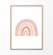 Load image into Gallery viewer, Boho Pink Beige Terracotta Gouache Rainbow Poster
