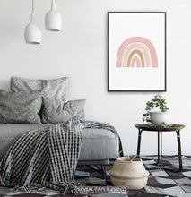 Load image into Gallery viewer, Boho Pink Beige Terracotta Gouache Rainbow Poster