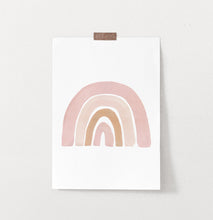 Load image into Gallery viewer, Boho Pink Beige Terracotta Gouache Rainbow Poster