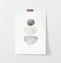 Load image into Gallery viewer, Scandinavian Minimalist Gray Geometric Abstract Print