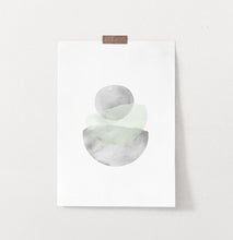 Load image into Gallery viewer, Scandinavian Green Gray Abstract Watercolor Wall Art