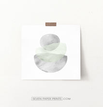 Load image into Gallery viewer, Scandinavian Green Gray Abstract Watercolor Wall Art