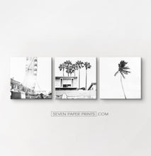Load image into Gallery viewer, Black white coastal set of 3 canvases #260