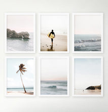 Load image into Gallery viewer, Coastal Surfung Theme Ocean Set Of 6 Framed Photo Prints