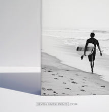 Load image into Gallery viewer, Black and white 3 piece surfing canvas prints #270