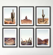 Load image into Gallery viewer, Arizona Canyon And Desert Cactuses Set Of 6 Framed Wall Art