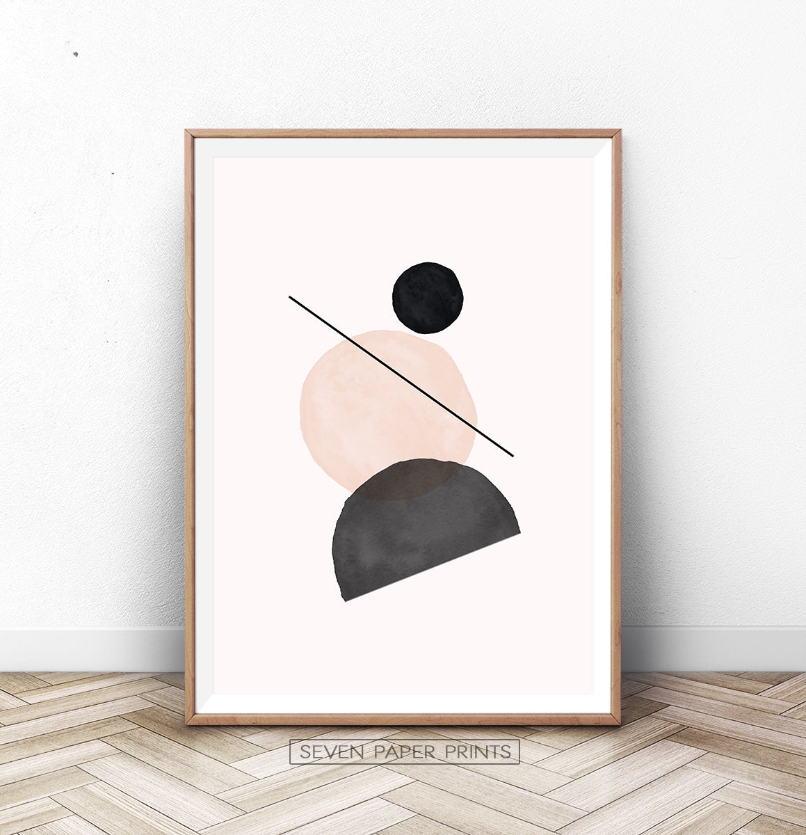 Geometric Shapes Poster In Terracotta and Black