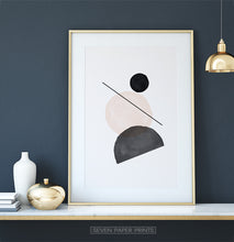 Load image into Gallery viewer, Geometric Shapes Poster In Terracotta and Black