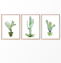 Load image into Gallery viewer, Watercolor Cacti Set of 3 Prints