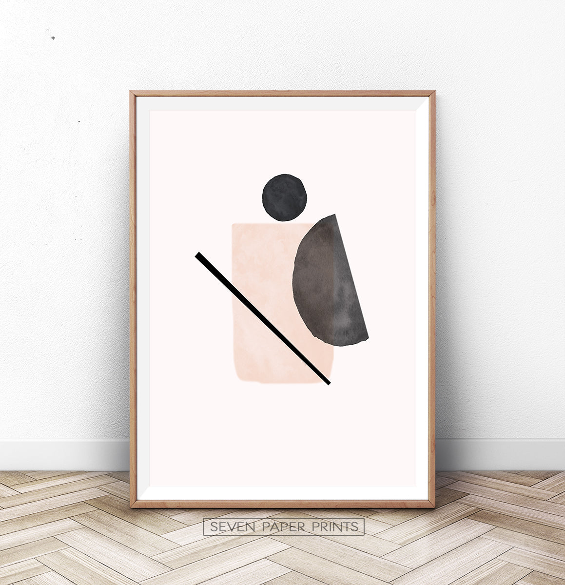 Abstract Shapes, Beige Boho Decor