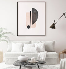 Load image into Gallery viewer, Abstract Minimalist Print, Neutral Soft Wall Art