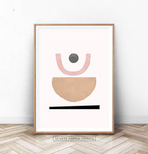 Load image into Gallery viewer, Brown Pink Abstract Wall Art, Sun and Moon Poster
