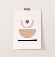 Load image into Gallery viewer, Brown Pink Abstract Wall Art, Sun and Moon Poster