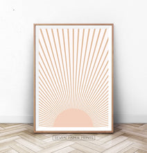 Load image into Gallery viewer, Boho Decor Abstract Sun Art Print, Neutral Color Art Print