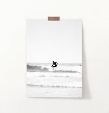 Load image into Gallery viewer, Black and White Surfer Print