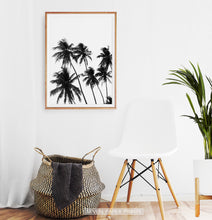 Load image into Gallery viewer, Black and White Tropical Palm Wall Decor