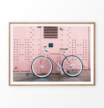 Load image into Gallery viewer, Pink bicycle print, San Francisco bicycle art