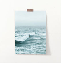 Load image into Gallery viewer, Surfers on Turquoise Ocean Waves Wall Art