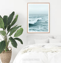 Load image into Gallery viewer, Surfers on Turquoise Ocean Waves Wall Art