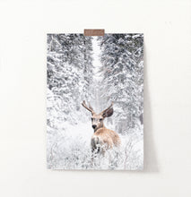 Load image into Gallery viewer, Deer In Half A Turn Among Snowy Forest Spacing Wall Art