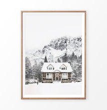Load image into Gallery viewer, Snowy Village House In Mountains Photography Wall Decor