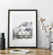 Load image into Gallery viewer, Snowy Village House In Mountains Photography Wall Decor