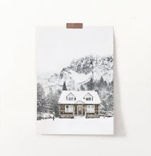 Load image into Gallery viewer, Snowy Village House In Mountains Photography Wall Decor