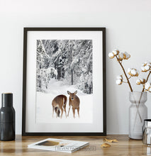 Load image into Gallery viewer, Black-white framed on wooden shelf