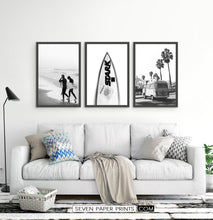 Load image into Gallery viewer, Black White Surfboard Wall Art Set by Tanya Shumkina