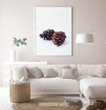 Load image into Gallery viewer, Pine Cones On Snow Macro Photo Wall Art