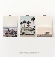 Load image into Gallery viewer, Beige California Surfing Prints by Tanya Shumkina
