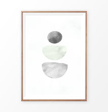 Load image into Gallery viewer, Scandinavian Abstract Art Print. Gray and Green