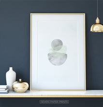Load image into Gallery viewer, Scandinavian Green Gray Abstract Watercolor Wall Art