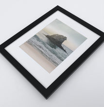 Load image into Gallery viewer, A framed print with rock in a stormy ocean
