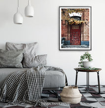 Load image into Gallery viewer, Grunge Red Barred Door In Brick Wall Photography Art