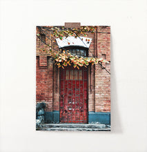 Load image into Gallery viewer, Grunge Red Barred Door In Brick Wall Photography Art