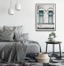 Load image into Gallery viewer, Old Blue Wooden Windows Historical Architecture Art Photo