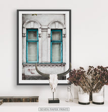 Load image into Gallery viewer, Old Blue Wooden Windows Historical Architecture Art Photo