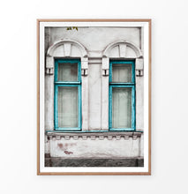 Load image into Gallery viewer, Old Blue Wooden Windows Historical Architecture Art Photo