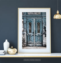 Load image into Gallery viewer, Modern Street Wall Art With Old Blue Vintage Door Print