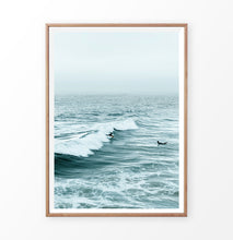 Load image into Gallery viewer, Surfing wall art décor, turquoise ocean print