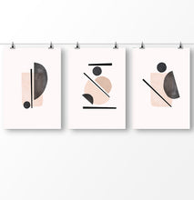 Load image into Gallery viewer, Beige Wall Set of Scandinavian Prints, Powder Color Abstract