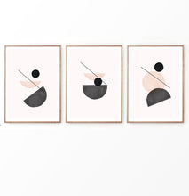 Load image into Gallery viewer, Peach Pink Abstract Set of 3 Prints