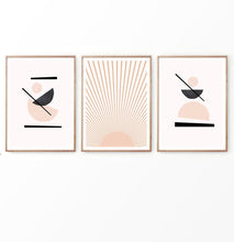 Load image into Gallery viewer, Rising Sun Wall Art Set of 3