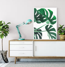 Load image into Gallery viewer, Monstera Green Leaves Set of 3 Deliciosa Prints